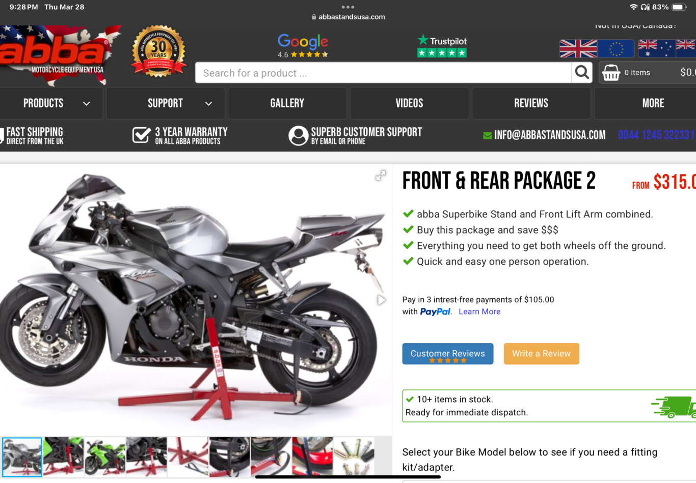 affordable front paddock stand that fits? US sellers Maintenance and